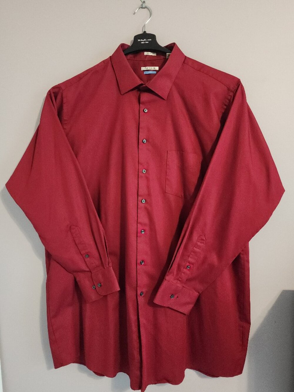 Van Heusen Tall Red Buttoned Down Dress Shirt, Men's Neck Size 19